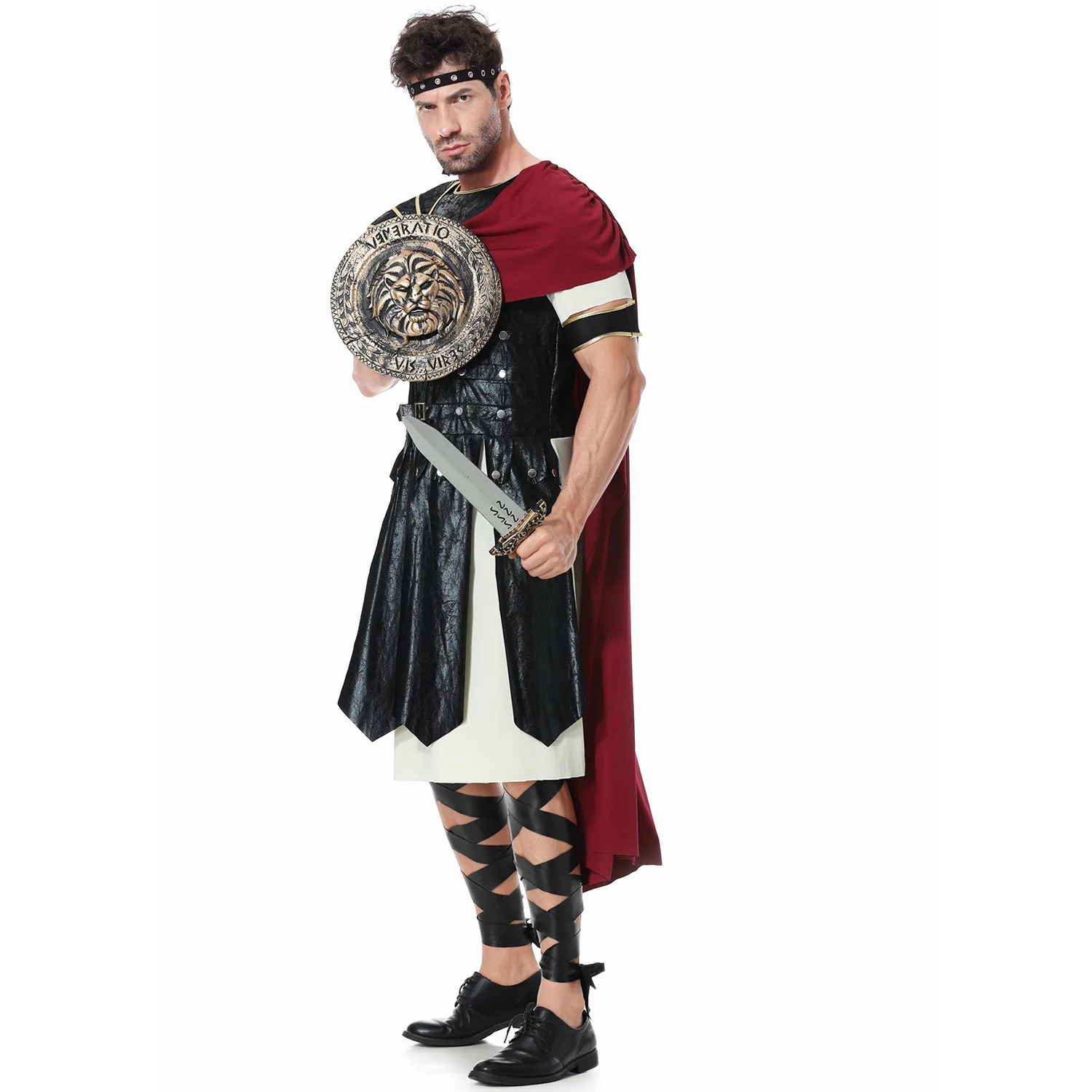 M-xxl Medieval Roman Spartan Costume Prince Halloween Gladiator Uniform