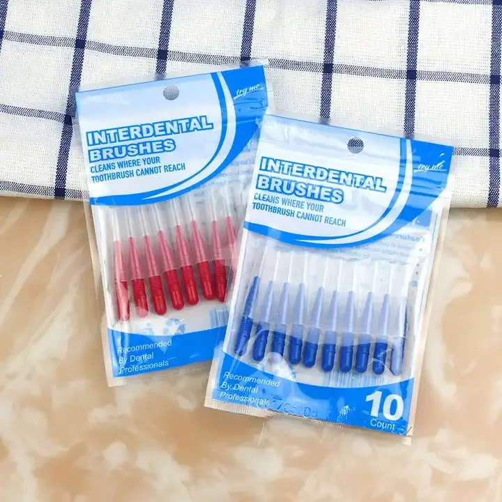 Private Label Soft Bristle Toothpicks I Shape Plastic Tooth Pick Dental Floss Interdental Brush