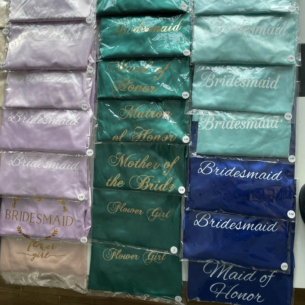 Ready to Ship Hot Sale High Quality For Party Women Solid Color Silk Satin Bride Bridesmaid Robes