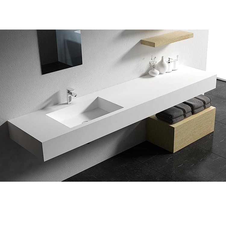 Cheap price high quality large size shampoo solid surface resin marble artificial stone hand wash basin