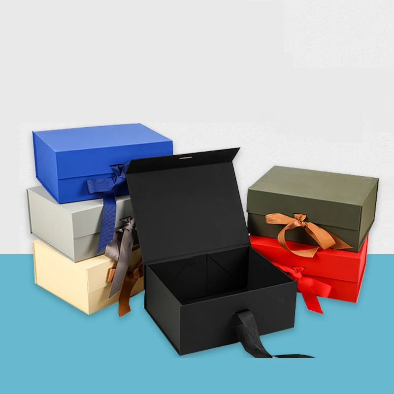 Ready To Ship High Quality Folding Gift Box Magnetic Gift Box Packaging Gift Box With Ribbon