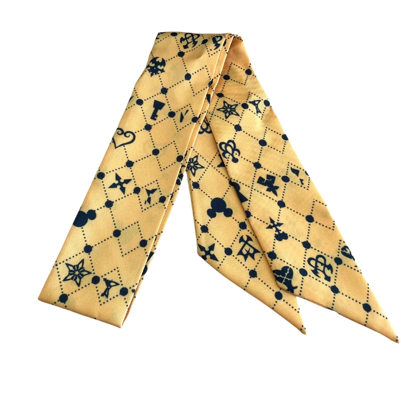 100% silk 150cm custom digital printed head silk hair scarf with own logo