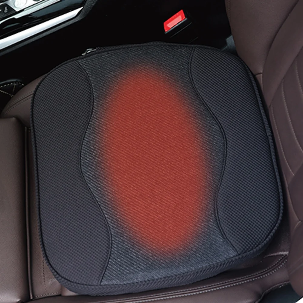High Quality OEM Customized Portable Confortable Soft Winter Black Gel Heated Car Seat Cushion Pad