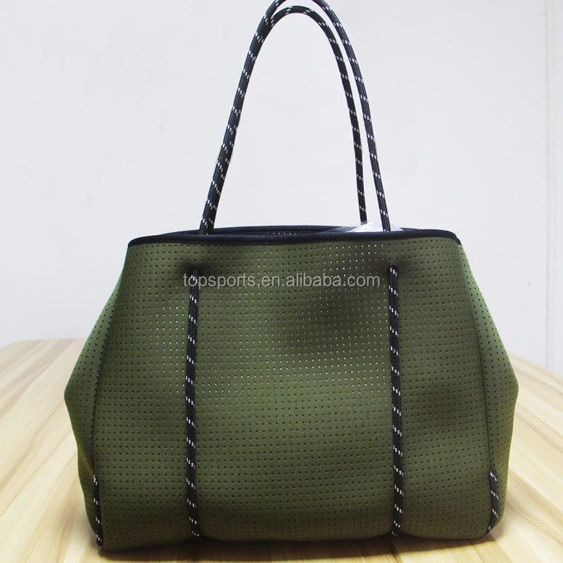 2023 hot selling Neoprene perforated tote bags everyday handbags for women