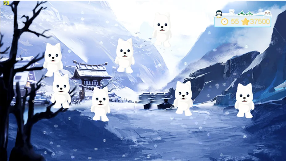 Multimedia portable interactive Whiteboard projection screen snow ball games for indoor immersive game playground