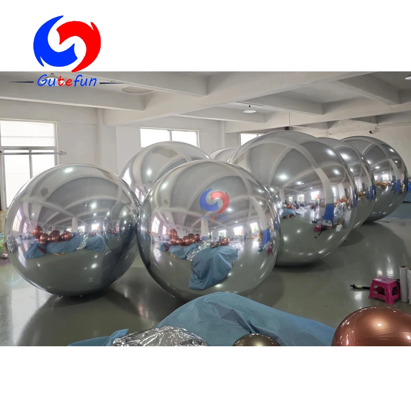 conferences, backyards, pools decor long-lasting Waterproof silver inflatable mirror spheres big shiny balls/balloons