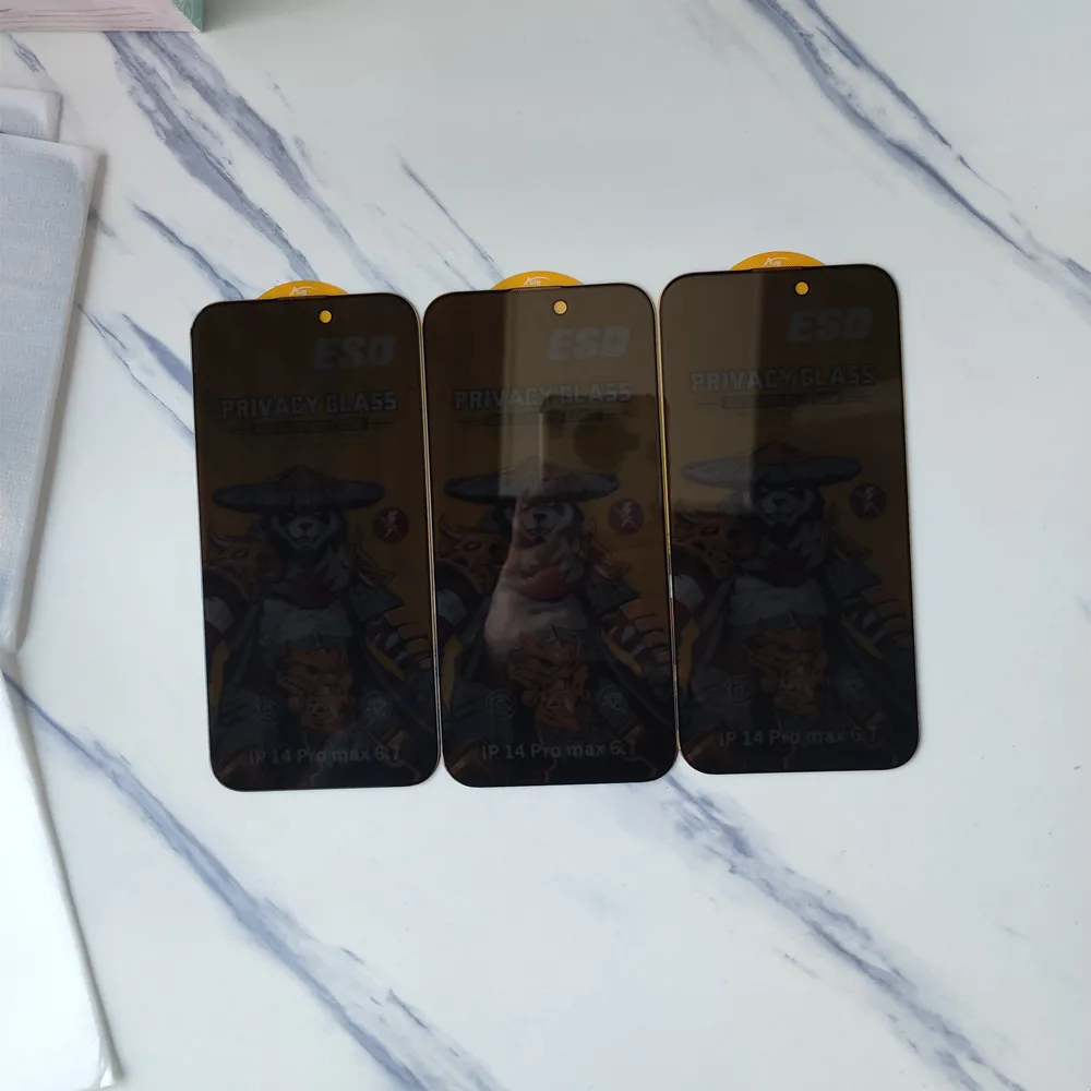 Anti spy screen guards privacy glass for iphone 15 pro max mobile privacy glass film tempered glass ESD protective film for 14