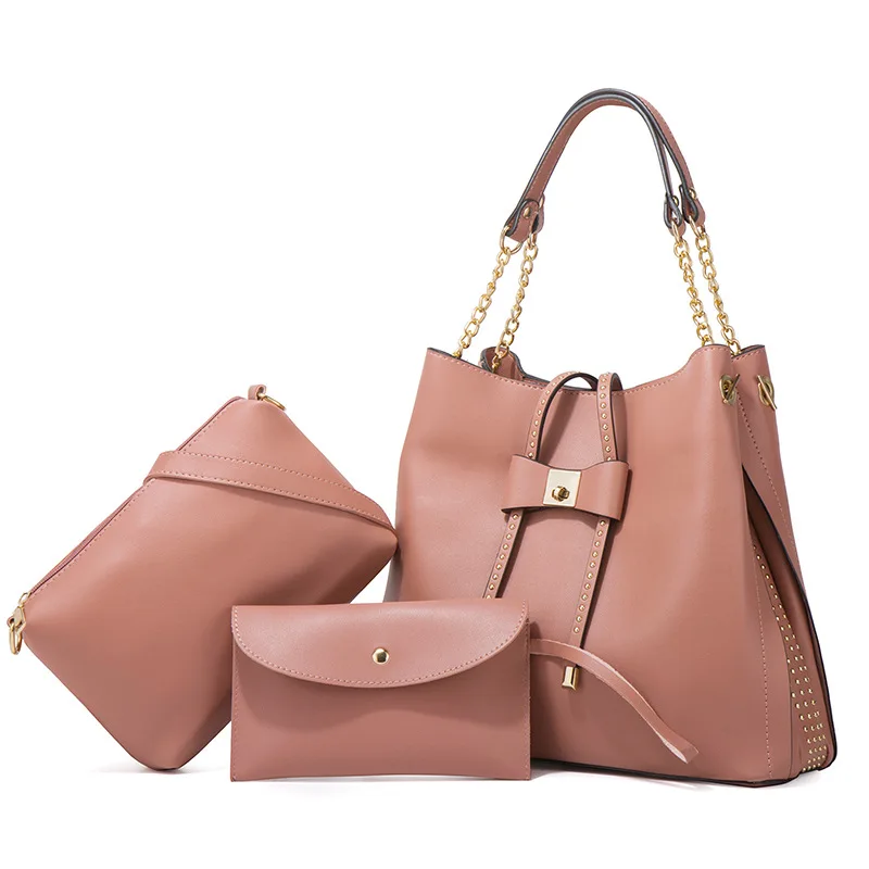 2024 New Popular Large Capacity Butterfly Handbag Single Shoulder Diagonal Cross Fashionable Three Sets of Polyester Lined Bags