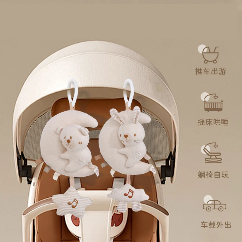 Wholesale Soft Baby Music Car Hanging Toy 0-3 Years Old Baby Bed Pendant Safety Seat Car Hanging Bell Comfort Toys For Kids Gift