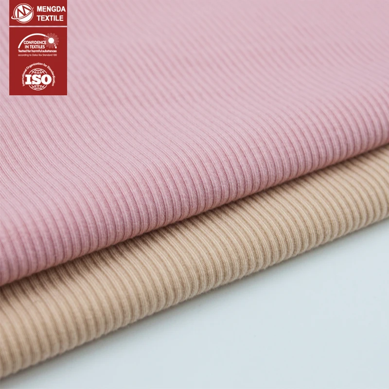 2x2 rib spun rayon knit 90 viscose 10 spandex 195gsm fabric for kids suit clothes