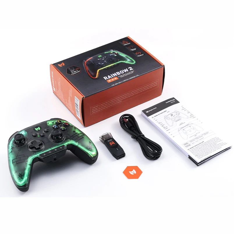 2.4G Rainbow 2 Pro Controller Turbo Function Gamepad Controller Mobile for Nintendo Switch, PC Windows, Android, IOS
