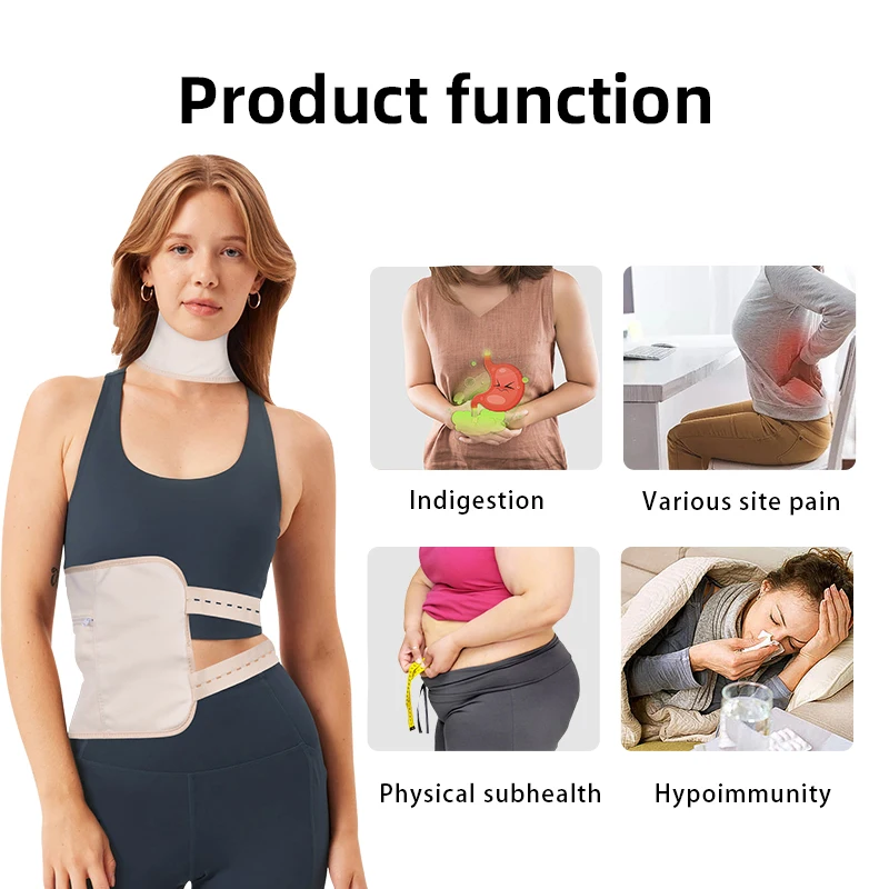 Double-sided Button Castor Oil Bag Waist Support Castor Oil Pack Compress Custom Logo Velvet Nylon & Cotton 1pc/opp Bag 7-15days