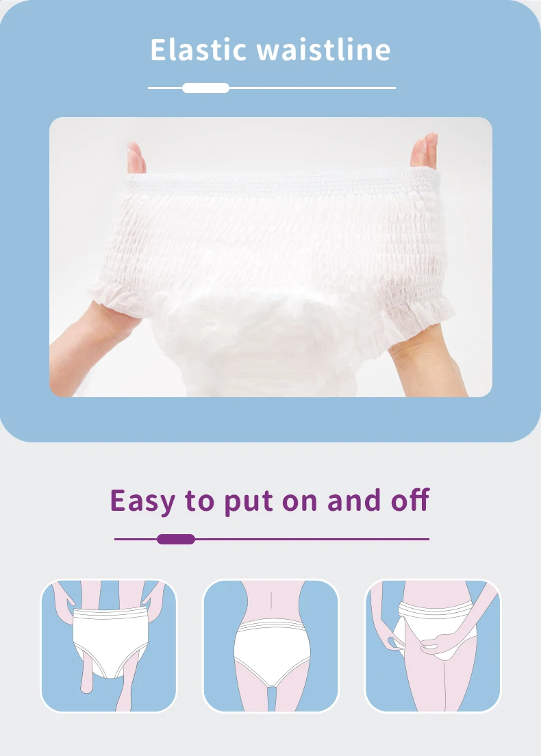 Oflye Disposable Low Price Lady Sanitary Napkin Night Period Pants Super Sleep Pants Type Sanitary Napkin