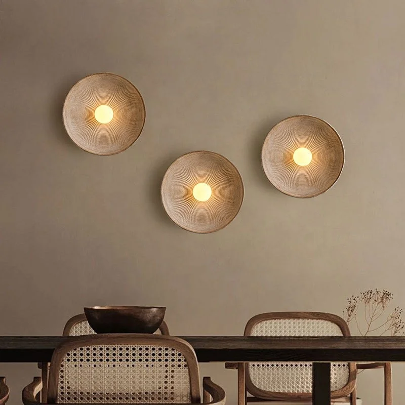 Wholesale in Stock Nordic Modern Simple Style Decorative Resin Wall Sconce Lamp Indoor Home Decor Round Glass Wall Light Fixture