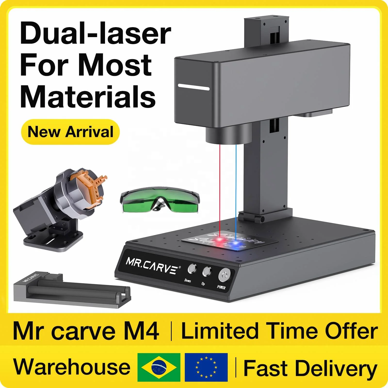 DAJA M4 Hobby Rycos 40w Mirror and Sandblasting Compressor Senargy Coupeur Jewelry Fiber Laser Engraving Machine