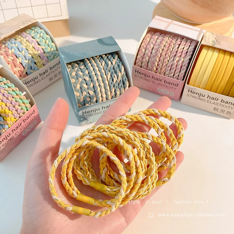 popular candy color twist ponytail hair rope high elastic durable rubber hair ties eco friendly cute hair accessories
