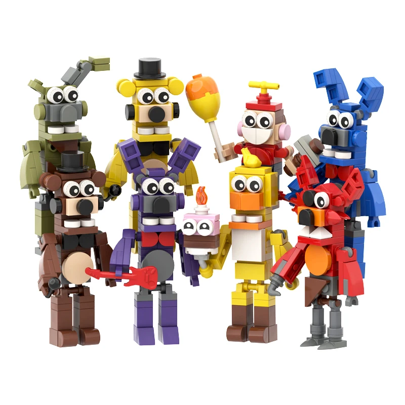 431PCS Game Series Mini Character Building Blocks DIY Midnight Bear Set For Kids Gift Toys  with 41 card