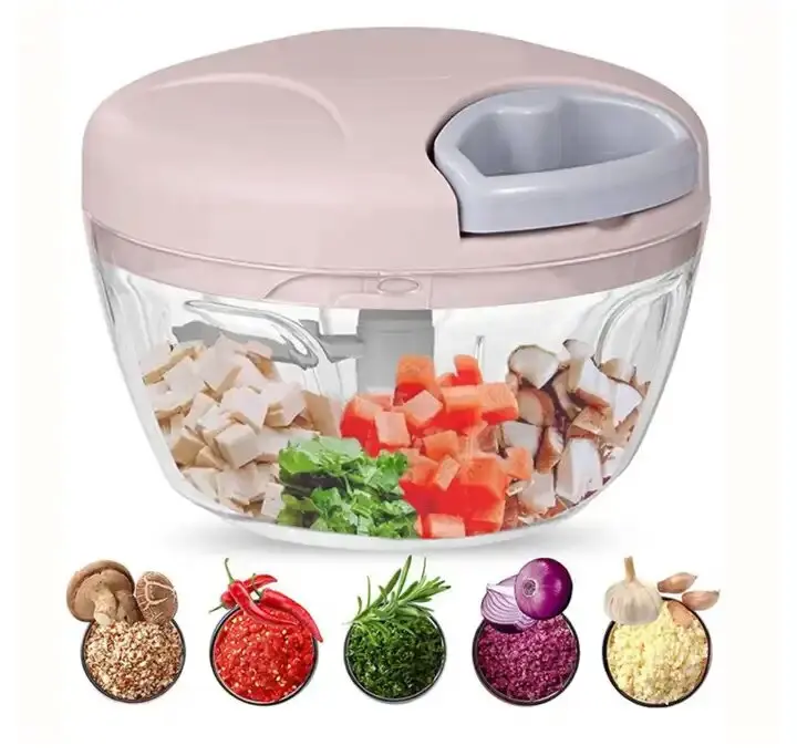 2024 Kitchen Accessories Mini Manual Vegetable Fruit Garlic Blender Garlic Cutter Ginger Onion Meat Shredder Hand Pull Chopper