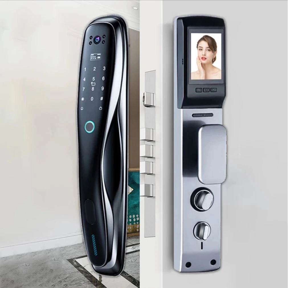 S928MAX Automatic Smart Lock Wifi APP Camera Lock Peep Hole Key Card Fingerprint Password Smart Wifi Door Lock