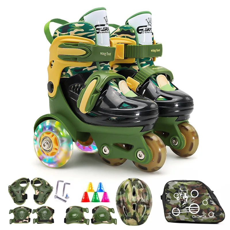 2024 New Manufacturer dropshipping beginner roller skates set flash double row roller skates