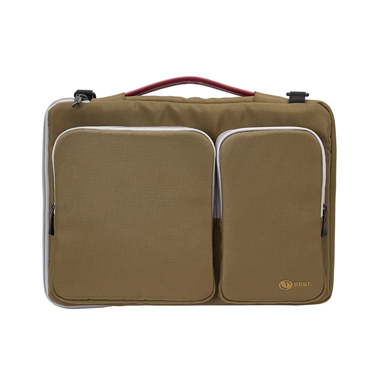 
Custom Waterproof Nylon Soft Fluffy Fabric Shockproof Laptop Bag Protective Laptop Compartment Briefcase Shoulder Bag 