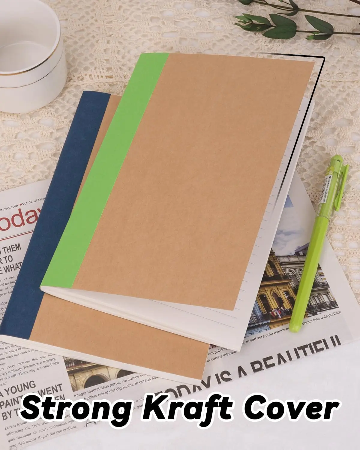 Wholesale Staple Bound Rainbow Spine Notebook 100 sheets Ruled Line A5 Composition Book For School Students Stationery Supplies