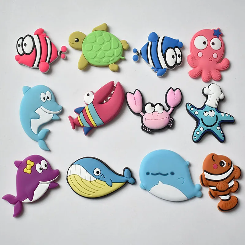 Wholesale custom marine animal rubber pvc 3d creative souvenir fridge magnet for home decor