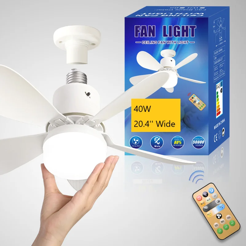 20 Inch Chandelier LED Light Fan For home ABS Ceiling Fan Modern Retractable LED Ceiling Fans Light With Remote Control