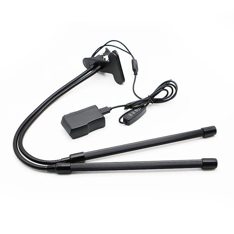 DC5V USB 2 Lamps Full Spectrum led grow light strips 6W Desktop Clip Grow Light for Indoor Plants