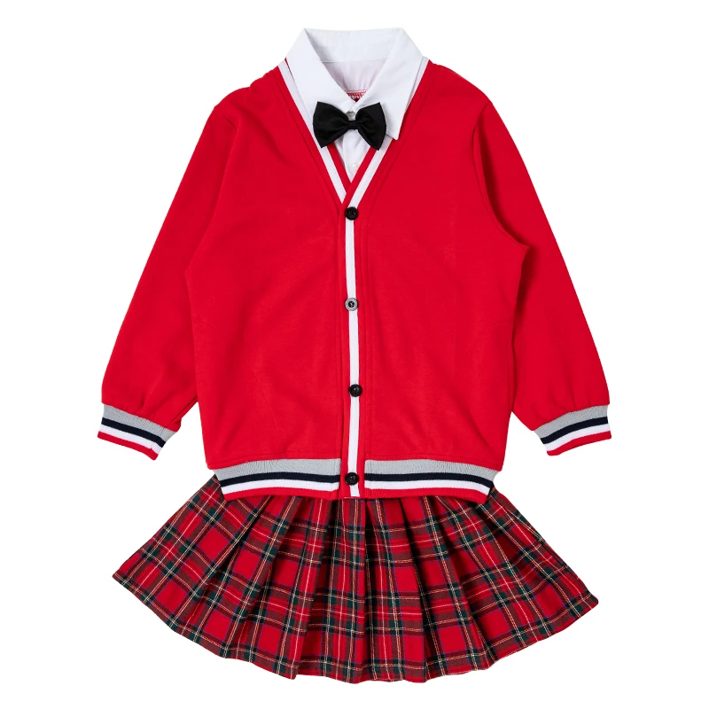 
British Style Kids School Uniforms Knit button v-neck Cardigan Sweater Uniform 