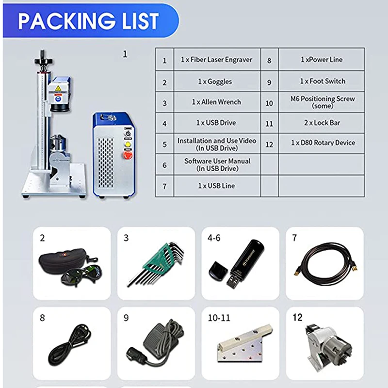 20w/30w/50w/70w/100w fiber laser marking machine price fiber laser engraver laser marker on metal