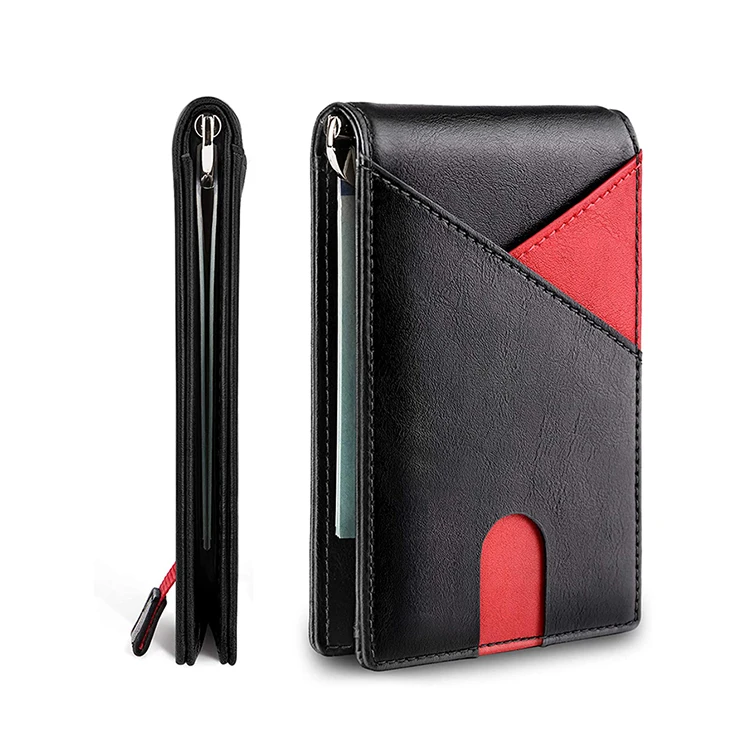 Business Card Holder Men Wallets Leather Luxury Pu Custom Leather Wallet Rfid Slim  Wallet Card Holder
