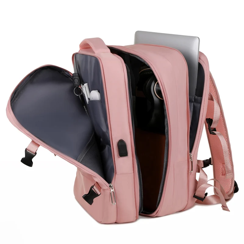 15.6 Inch Multi-function Laptop Backpack with USB Charging Port Carry on Luggage Expandable Large Capacity Travel Backpack