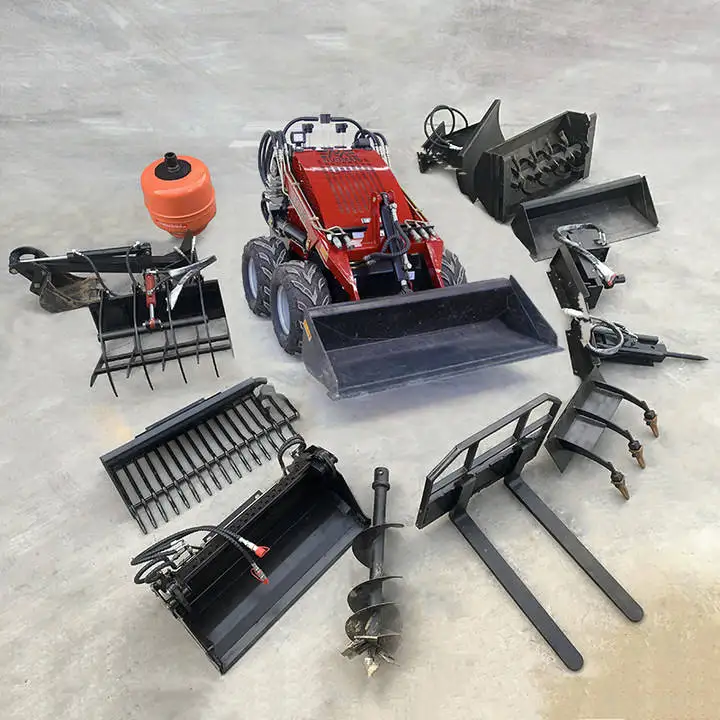New Products mini skid steer loaders Hot sales skid steer loader with track multi functional mini skid steer attachments