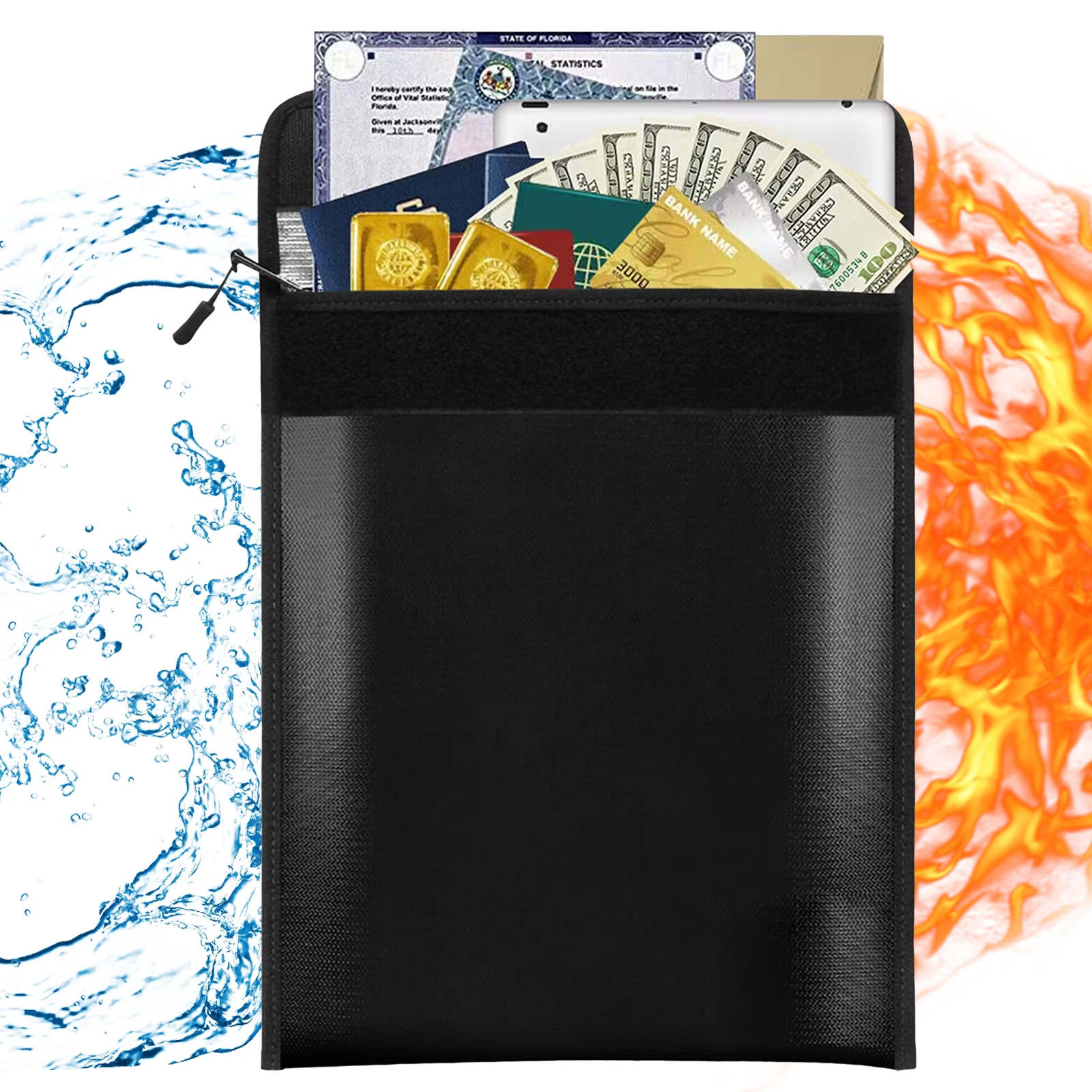 2024 New File Pocket Office Waterproof Card Cash Storage Fireproof safe privacy protection Document  Money Faraday Bag