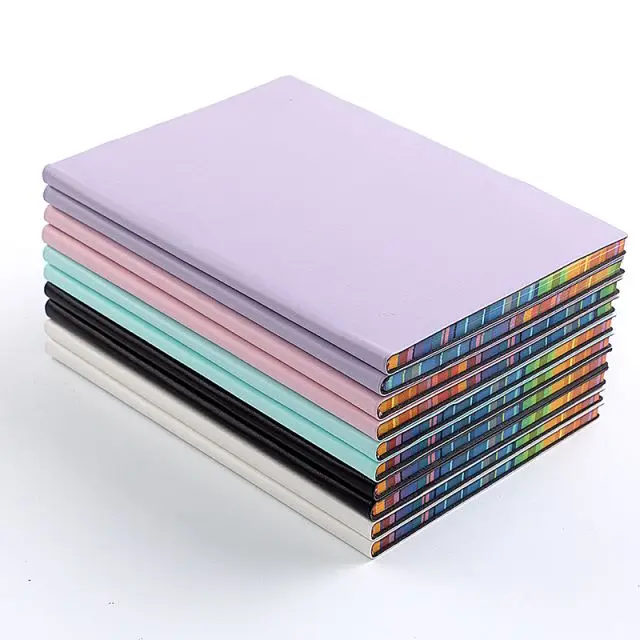 Customizable Wholesale Colorful Edge Leather Notebook Cover campus notebook and Stylish A5 Notebooks