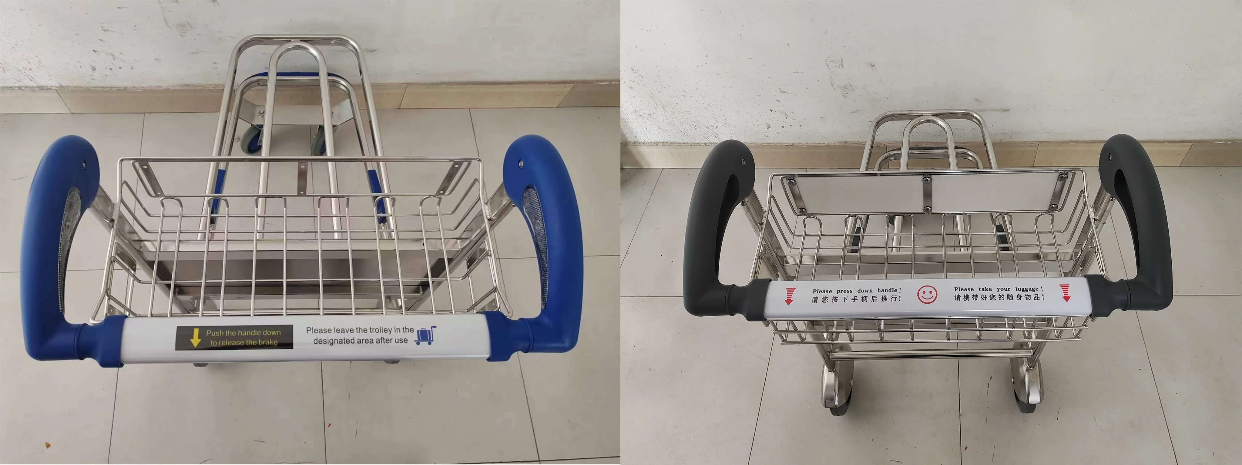 Aluminum alloy light weight airport shopping cart 200kgs250kgs trolley luggage trolly for airport passenger trolley