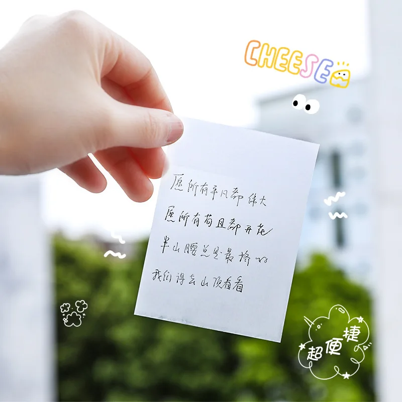 Wholesale Simple Transparent Self-Adhesive Sticky Notes Small Notebook for Students and Office Note-Taking Pastable Note Paper