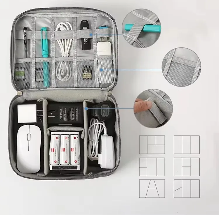 Digital Electronic Accessories Storage Cable Organizer Bag for Mouse charger data cable power bank mobile hard disk drive carry