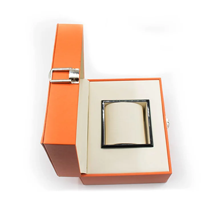 High End Custom orange Leather Plastic Smart Men Watch Box Luxury Watch Packaging Hot Selling Packaging
