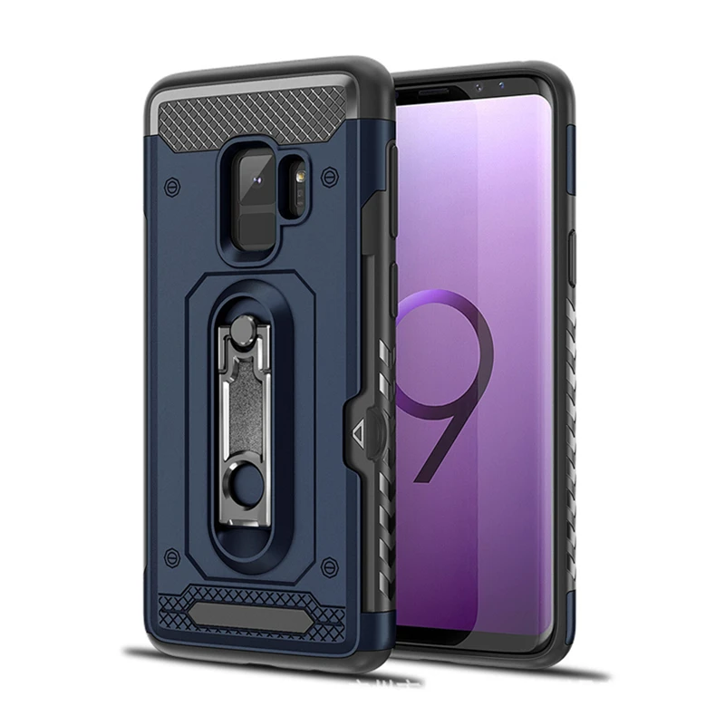 
Luxury Hybrid Armor Case For Samsung Galaxy Note 9 8 S9 S8 Plus Card Slot Stand Cover For Samsung S9Plus Case s Note9 Note8 edge 