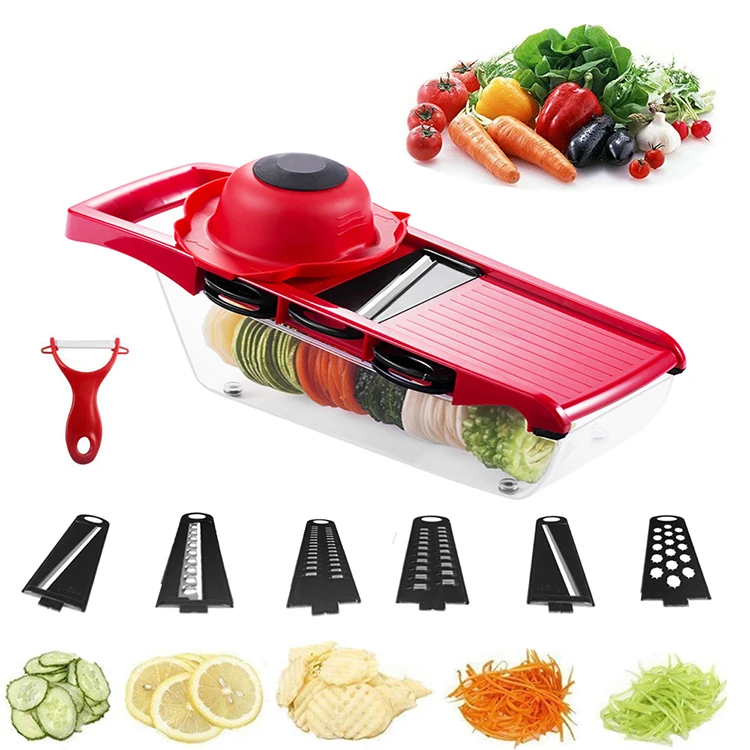 Cheap Price 6 in 1 Multifunctional vegetable cutter vegetable chopper with 6 blades