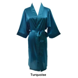 135 Colors Available Women and Children Wedding Party Silk Satin  Bridal Kimono Robes