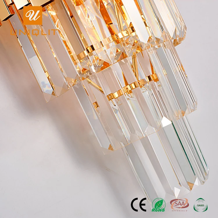 Best Seller Antique Art Deco 40W Bedside Hotel Decoration Crystal Wall Light