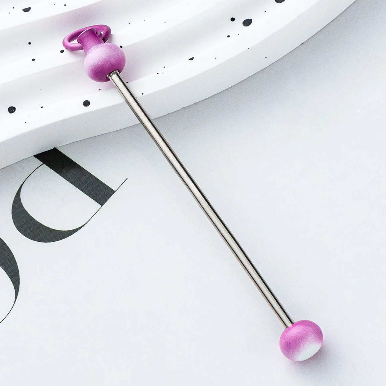 Creative New Diy Pole in Stock Gradient Color Handmade Beaded Keychain Accessories Pendant Wholesale