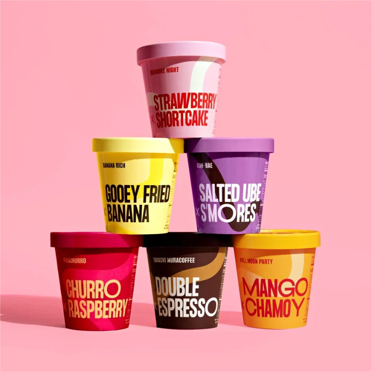 Hot Sale Eco Friendly Summer Ice Cream Tub Container Smoothie Frozen Yogurt Packaging Cup PLA Disposable Ice Cream cup