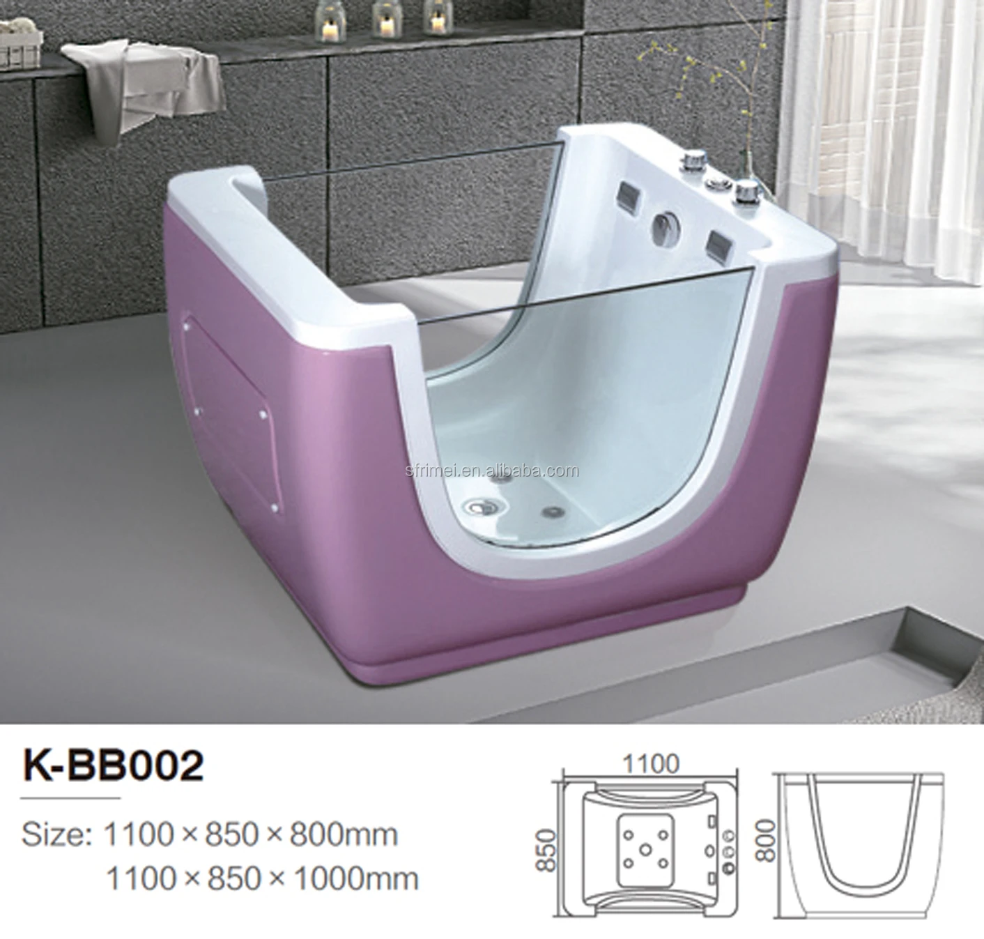 K-BB002 Small acrylic air bubble colorful massage baby spa bathtub children bath
