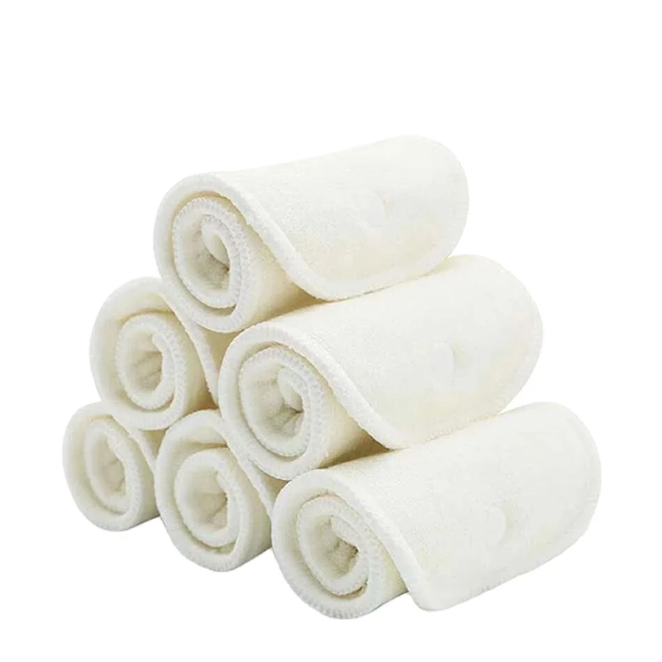 Happy flute reusable diapers cotton insert prefold cloth diapers absorbent soaker wholesale
