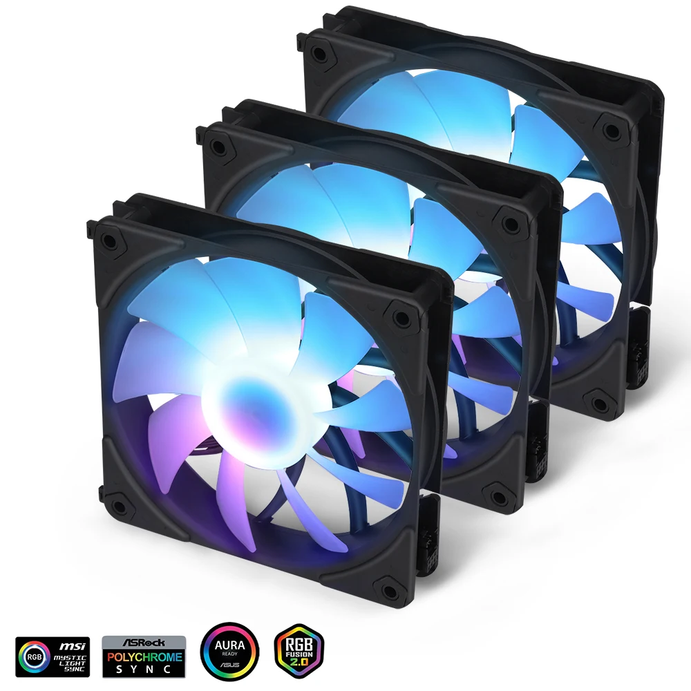 SAMA 12cm fluid bearing silent 12v motherboard computer fun cooler PC lighting cooling fan set for computer case