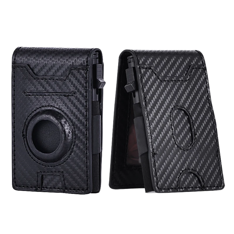 Новый трендовый тонкий кожаный бумажник для AirTag мужской складной смарт-кошельки минималистичный держатель карт денег